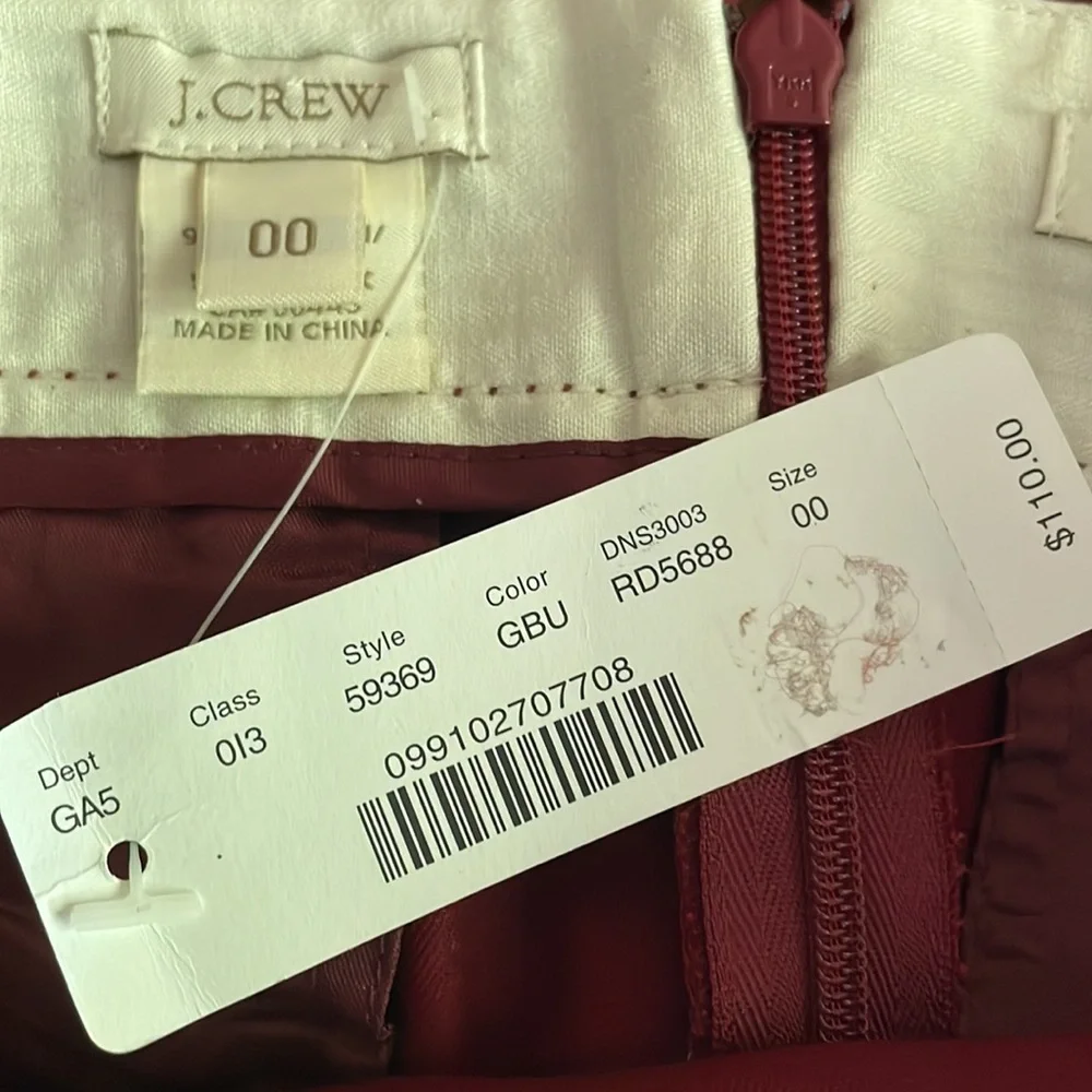 J. Crew NWT No. 2 pencil skirt in burgundy